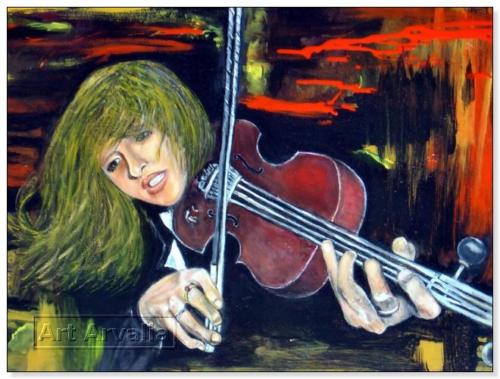 Violinista - Tubaro Sonia - Tecnica mista su tela, cm 70 x 50